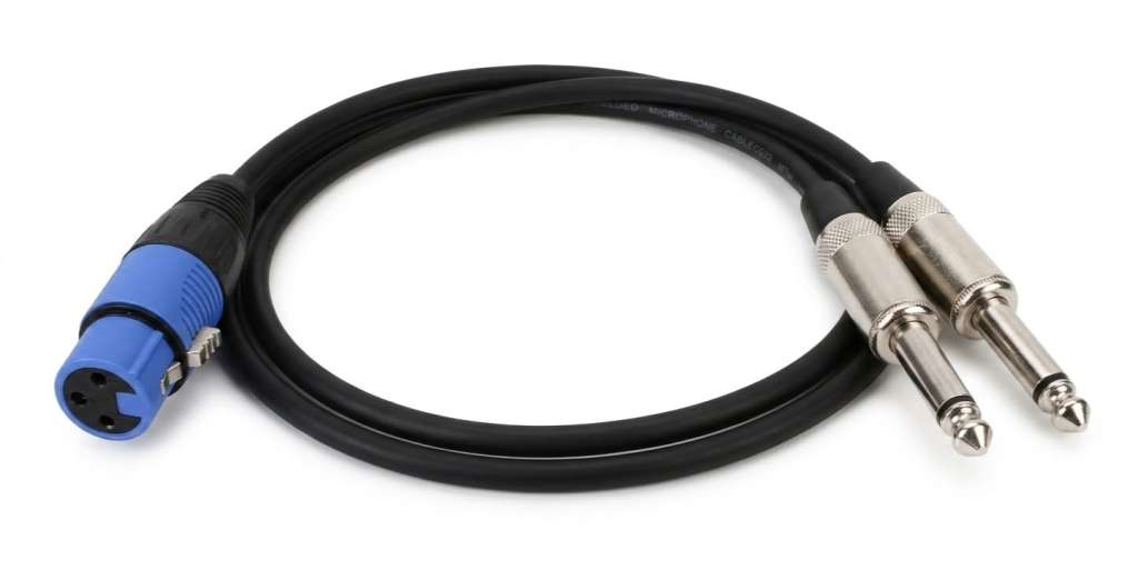2 TS TO XLR FEMALE Y CABLE