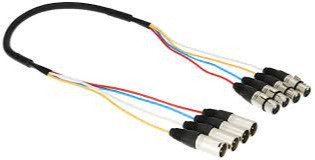 XLR MALE TO XLR FEMALE 4PAIR 25 MTR