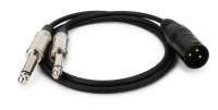 2 TS JACK TO XLR MALE Y CABLE